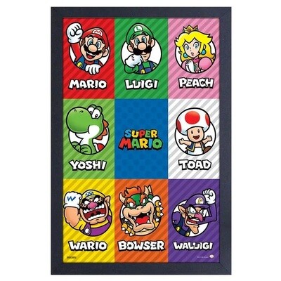 Super Mario Gel Coated Canvas Print