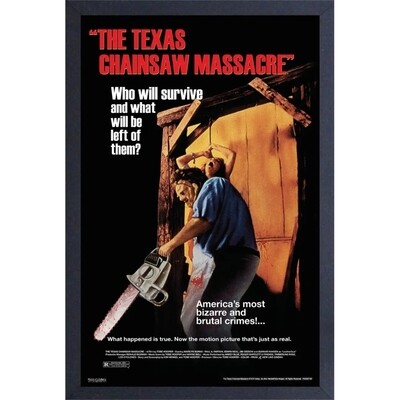 Texas Chainsaw Massacre "Bizarre and  Brutal" Movie Poster Gel Coated Canvas Print
