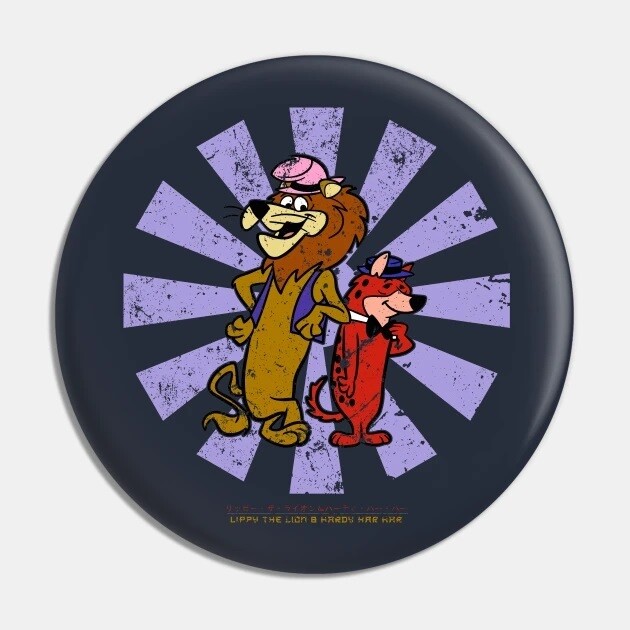 2 1/4"D Lippy the Lion and Hardy Har Har Pinback Button