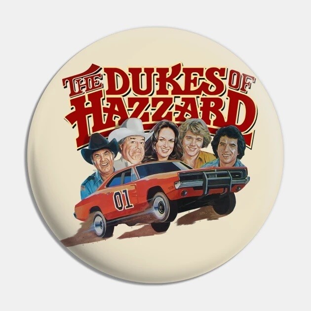 2 1/4&quot;D  Dukes of Hazzard Cast Pinback Button