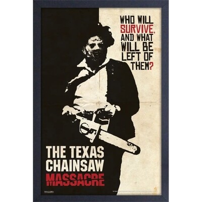 Texas Chainsaw Massacre "Who Will Survive" Movie Poster Gel Coated Canvas Print