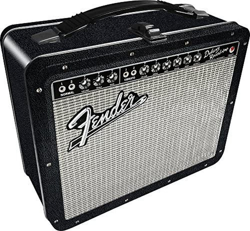 Fender Guitar Amplifier Embossed Metal Lunchbox Tote