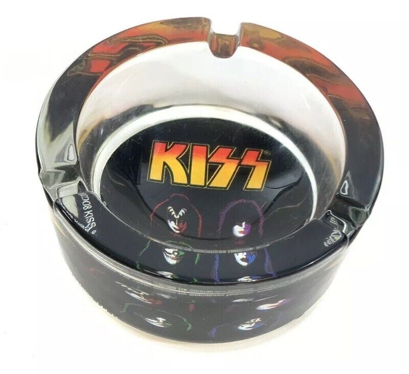 KISS 3 1/4&quot;D Glass Ashtray or Incense Burner