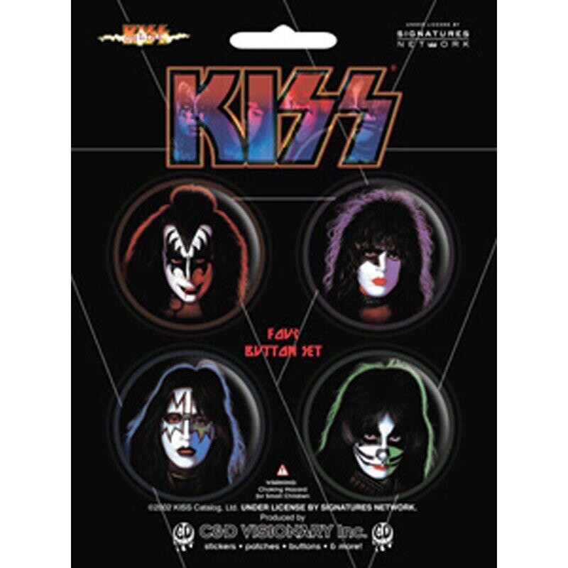KISS 4 Piece Pinback Button Set