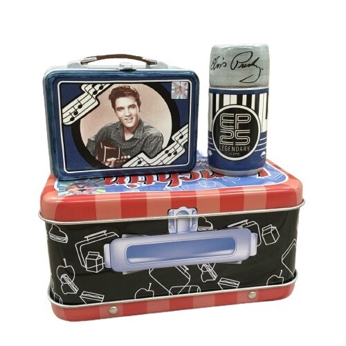 Elvis Presley Lunchtime Salt &amp; Pepper Shaker Set in Collectible Tin