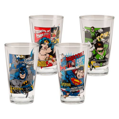 DC Comics 16 oz. Pint Glasses (4 in Set) NO BOX