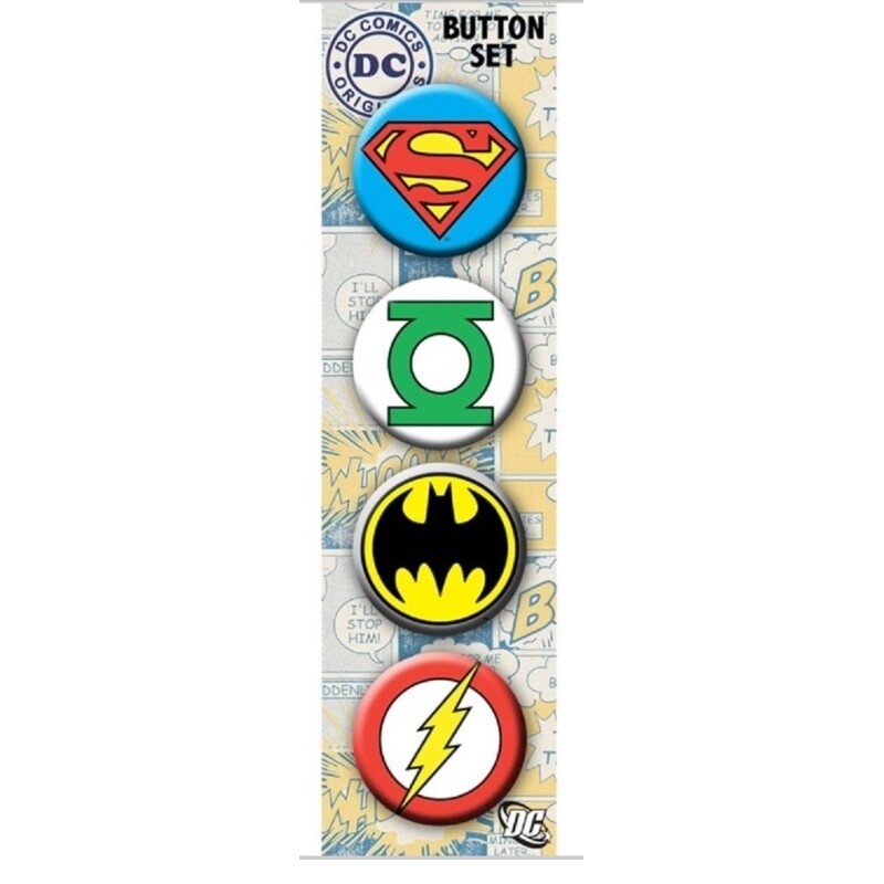 DC Comics 4 Piece Pinback Button Set