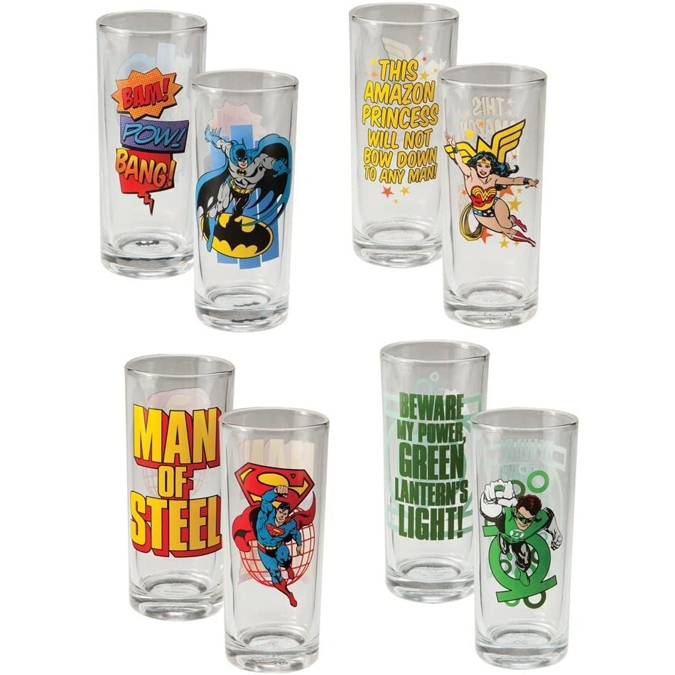 DC Comics 10 oz. Glasses (4 in Set) BOXED