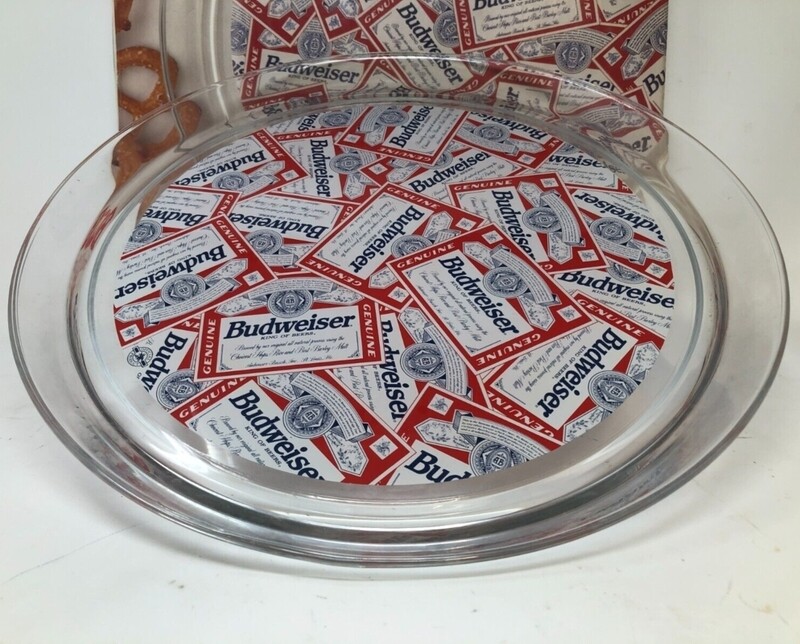13&quot;D Budweiser Heavy Glass Platter / Serving Tray