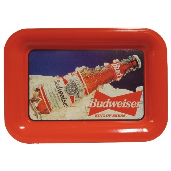 Budweiser Metal Tip Tray Red