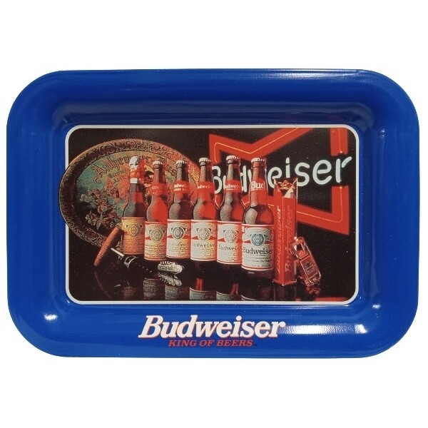 Budweiser Metal Tip Tray Blue