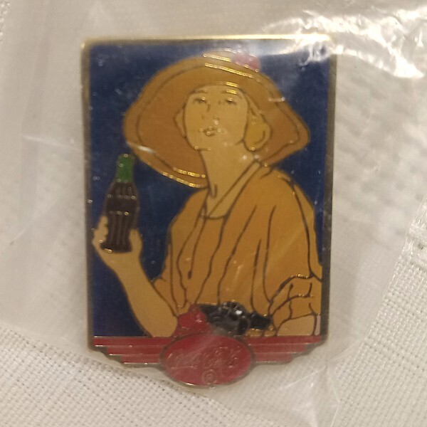 Coca-Cola Lady in Tan Enamel Pin / Tie Tack