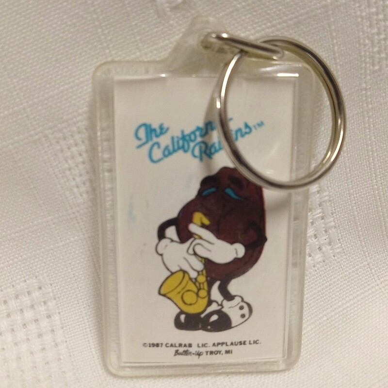 California Raisin Sax Player Plastic Keychain