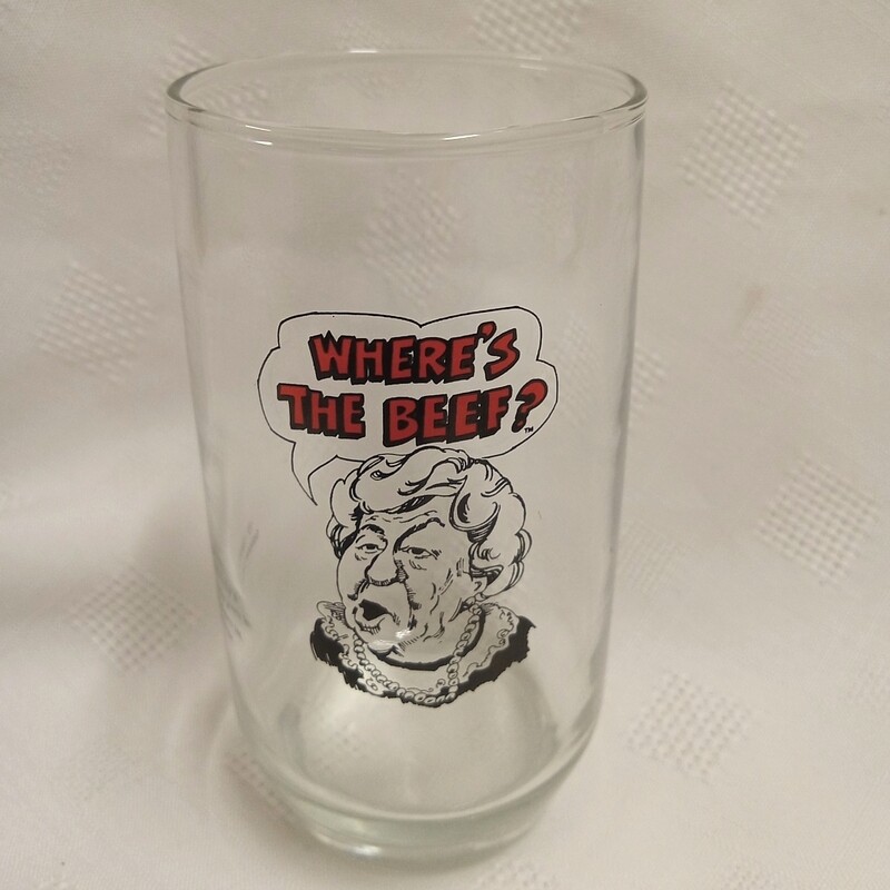 Wendy&#39;s Clara Peller &quot;Where&#39;s The Beef?&quot; Glass