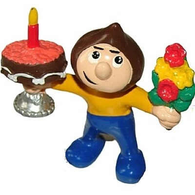 Hershey Nicholas Gish HersheyKins PVC Figure - Man with Cake and Flowers