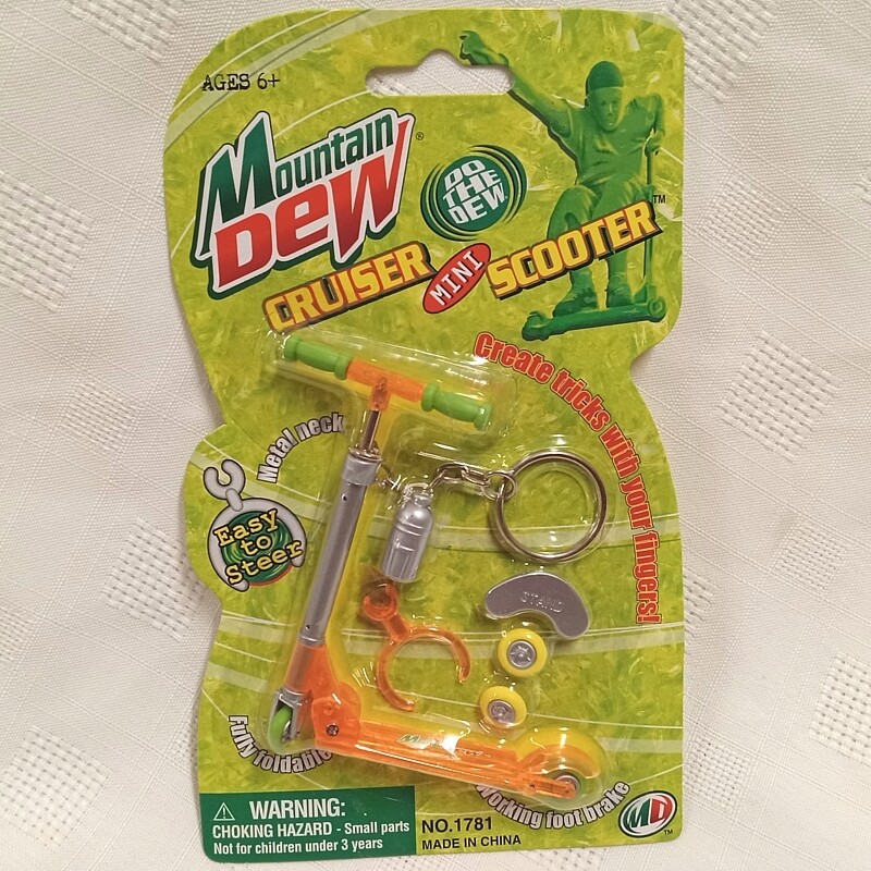 3 1/2&quot;H Mountain Dew Cruiser Mini Scooter Keychain - Orange