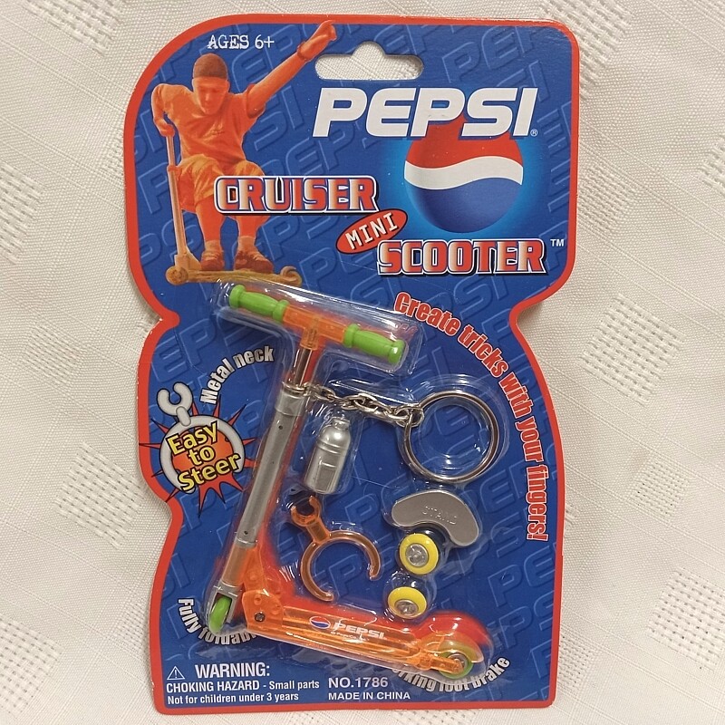 3 1/2"H Pepsi Cruiser Mini Scooter Keychain - Orange