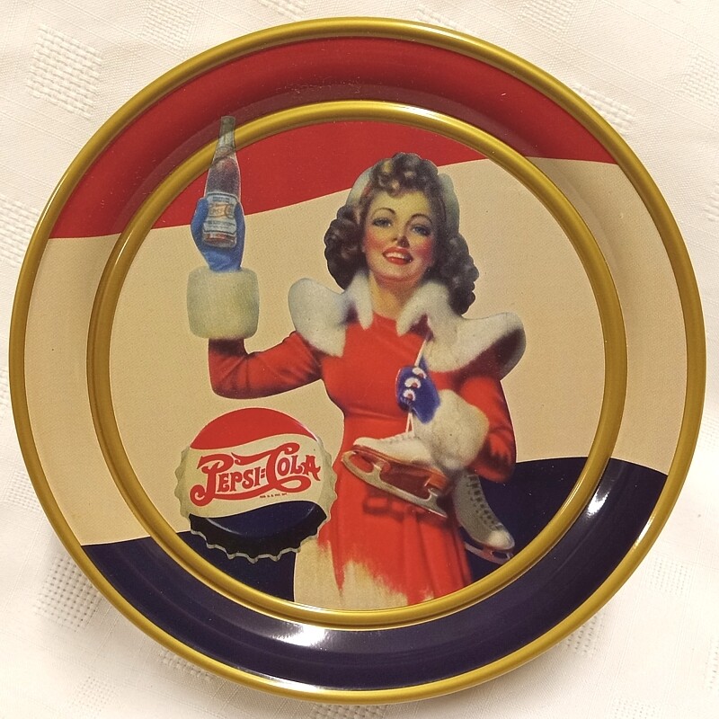 Pepsi-Cola Round Tin 7 1/8&quot;D x 2 1/2&quot;H