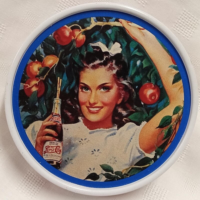 Pepsi-Cola Round Tin 6 1/2"D x 1 3/4"H