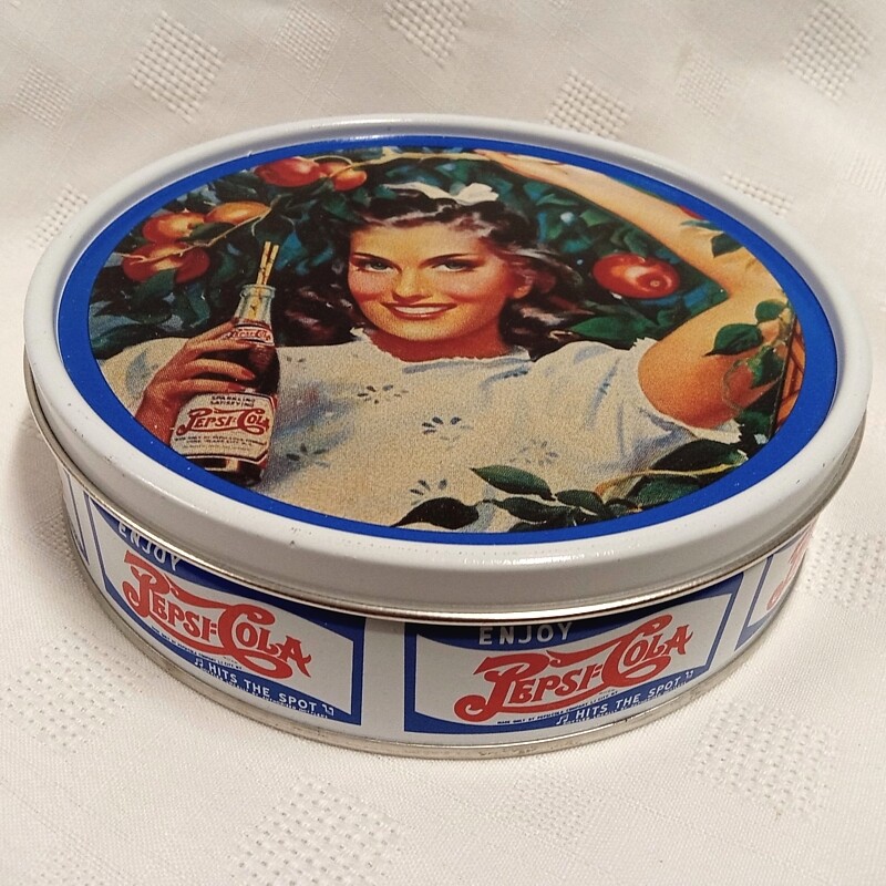 Pepsi-Cola Round Tin 6 1/2&quot;D x 1 3/4&quot;H
