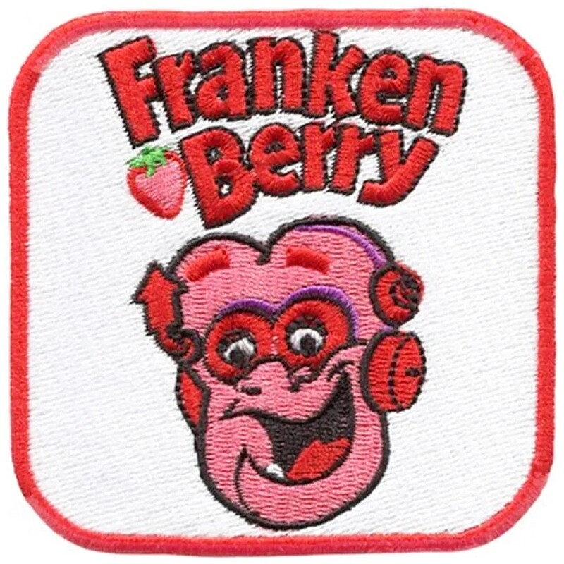 Franken Berry Monster Cereal Embroidered Patch with Border