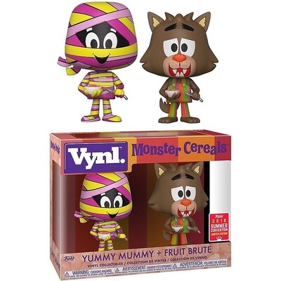 Monster Cereals Set of 2 Funko Vynl Figures - Yummy Mummy and Fruit Brute
