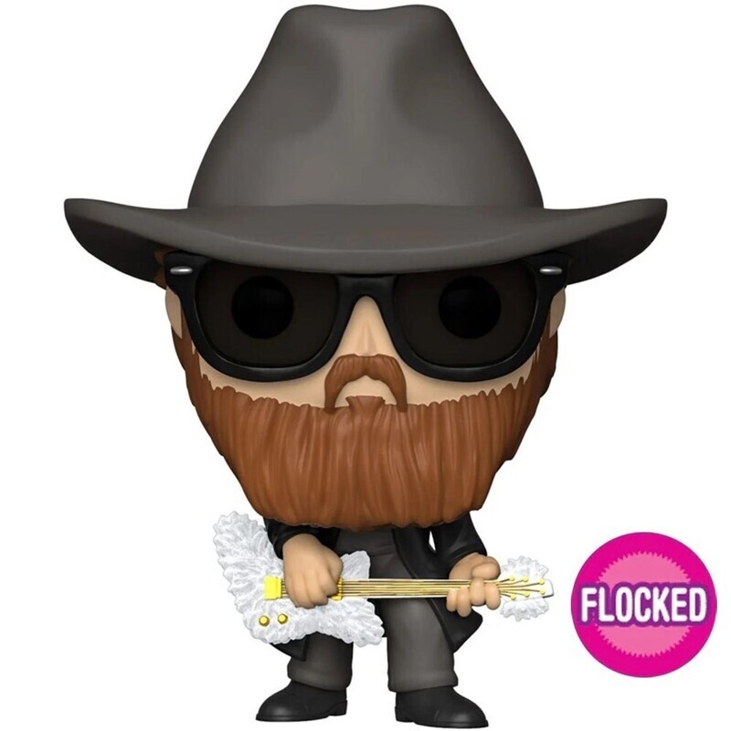 ZZ Top Billy Gibbons 3 3/4&quot;H POP! Rocks VInyl Figure #164 FLOCKED