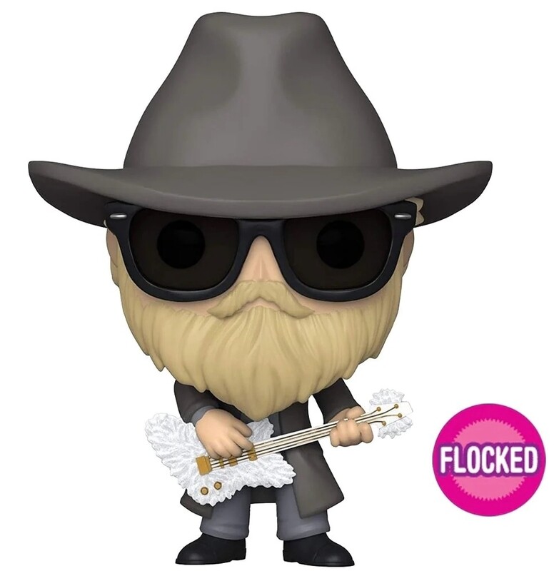ZZ Top Dusty Hill 3 3/4&quot;H POP! Rocks Vinyl Figure #165 FLOCKED