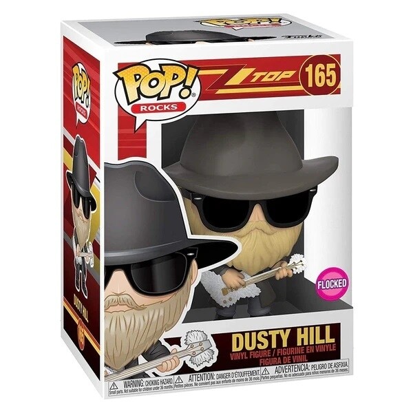 ZZ Top Dusty Hill 3 3/4"H POP! Rocks Vinyl Figure #165 FLOCKED