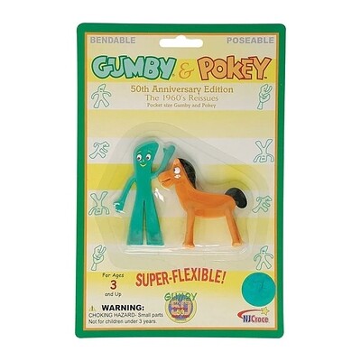 3"H Gumby AND Pokey Bendable Figures Set