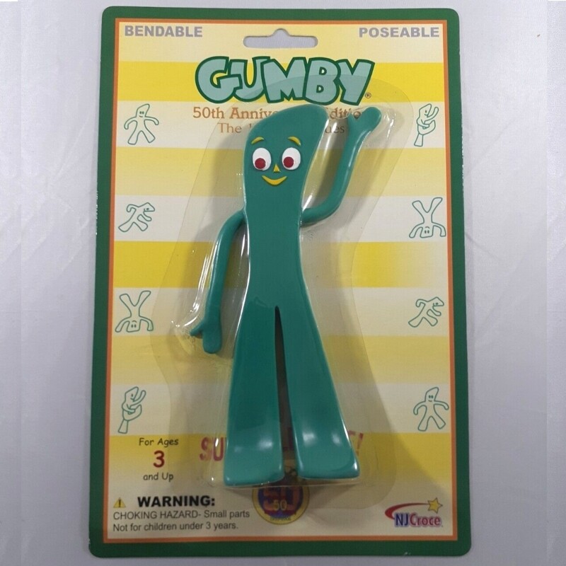 6&quot;H Retro Gumby 50th Anniversary Bendable Figure