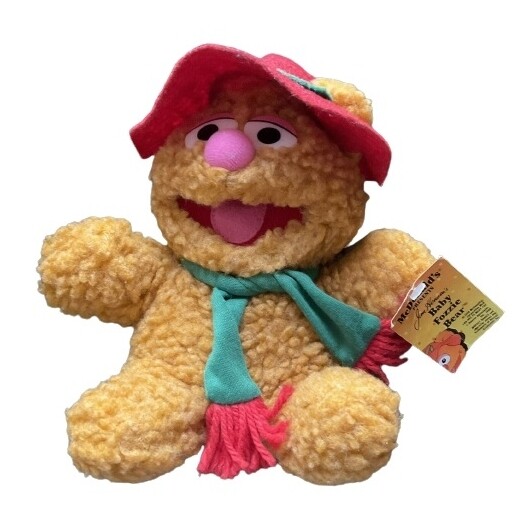 Muppets 8&quot;H Fozzie Bear McDonald&#39;s Plush 1987 with Tag