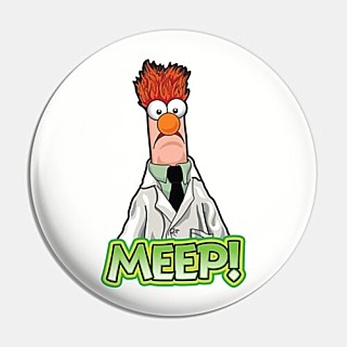 2 1/4&quot;D Muppets Beaker &quot;MEEP!&quot; Pinback Button