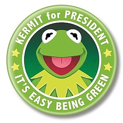 Muppets Kermit For President Pinback Button