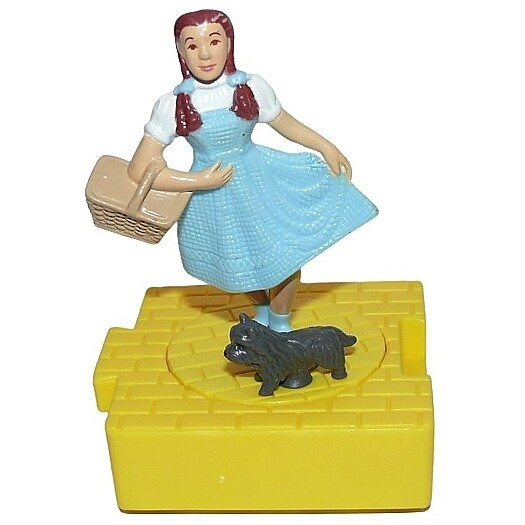4&quot;H Wizard of Oz Dorothy &amp; Toto Yellow Brick Road Blockbuster Toy 1997 - No Packaging
