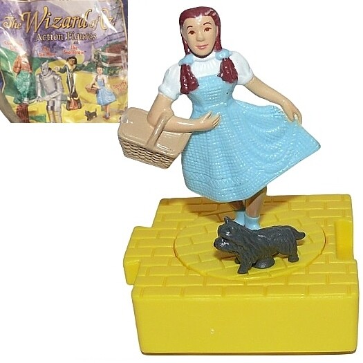 4&quot;H Wizard of Oz Dorothy &amp; Toto Yellow Brick Road Blockbuster Toy 1997 Mint In Package