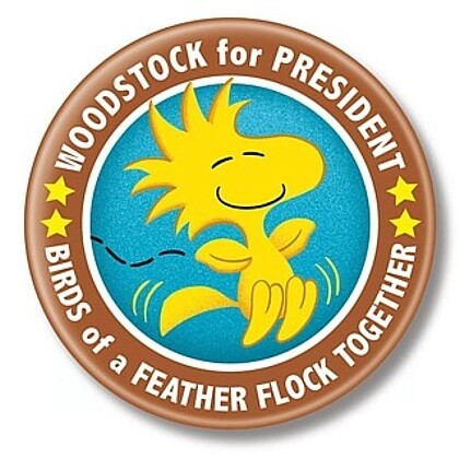 Woodstock For President Pinback Button