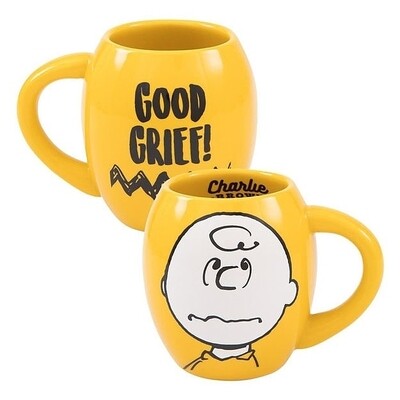 Peanuts Charlie Brown "Good Grief!" 18 oz. Oval Ceramic Mug