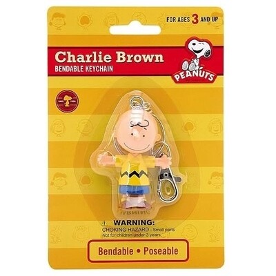 3"H Charlie Brown Bendable Figural Keychain