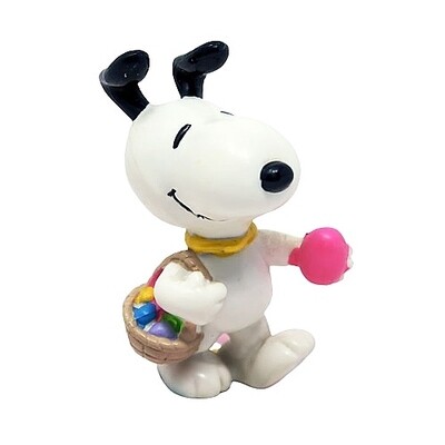 2 1/2"H Snoopy With Easter Basket and Eggs PVC Figure