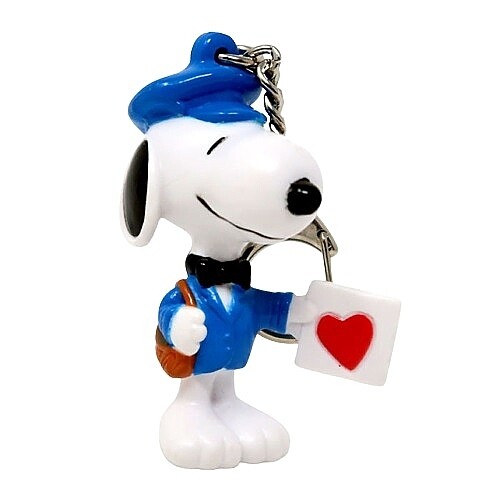 2 3/4"H Snoopy Delivering Valentine PVC Figural Keychain
