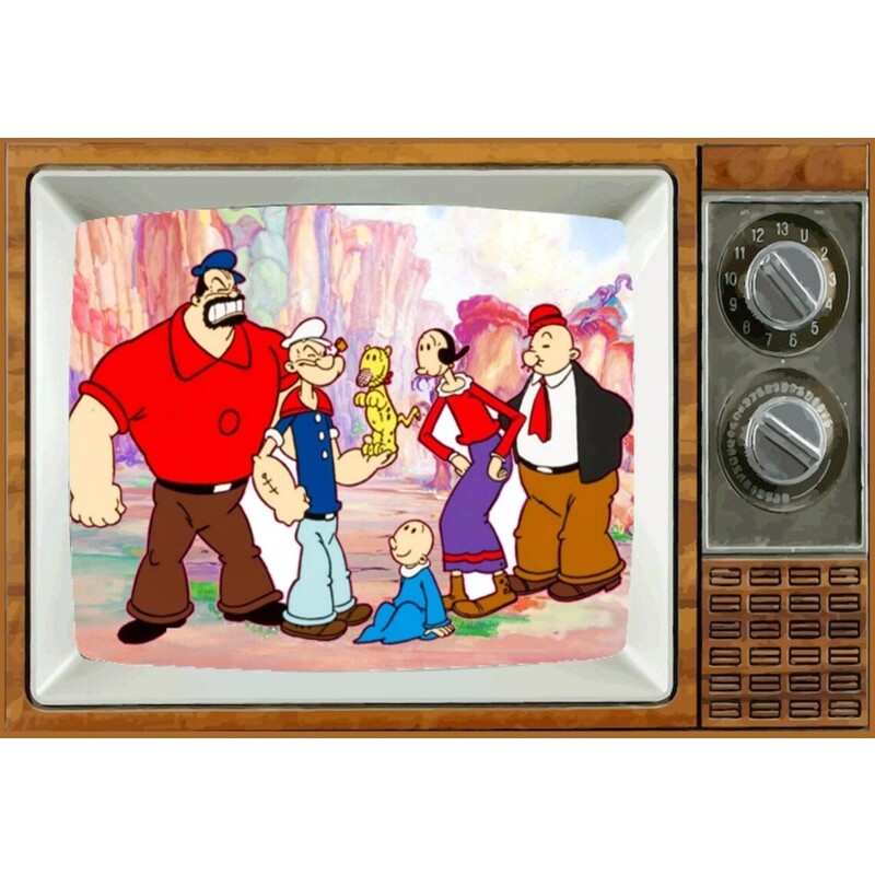 Popeye TV Show Metal TV Magnet