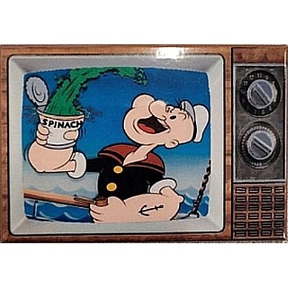 Popeye with Spinach Metal TV Magnet