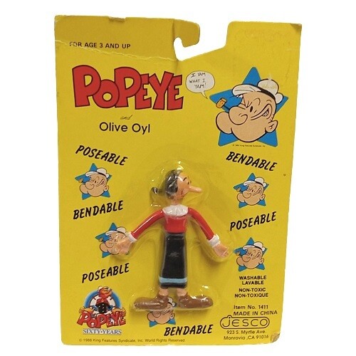 3&quot;H Olive Oyl Bendable Figure - 1988 Jesco