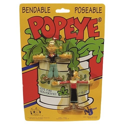 3&quot;H Popeye and Olive Oyl Bendable Figures