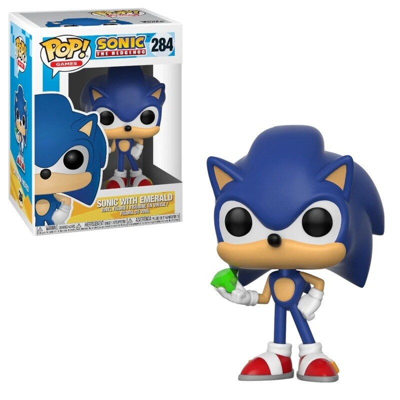 Sonic with Emerald  3 3/4&quot;H POP! Games Vinyl Figure #284