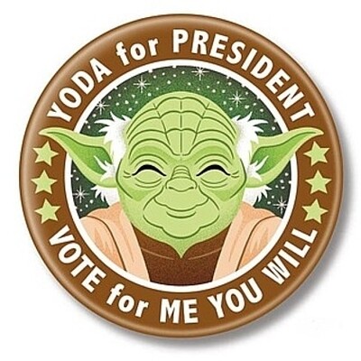 Star Wars "Yoda For President" Pinback Button