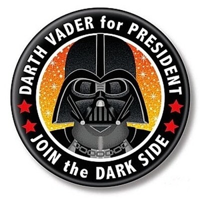 Star Wars "Darth Vader For President" Pinback Button