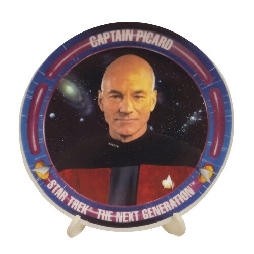 Star Trek TNG 4 1/8&quot; Porcelain Mini Plate with Easel - Captain Picard