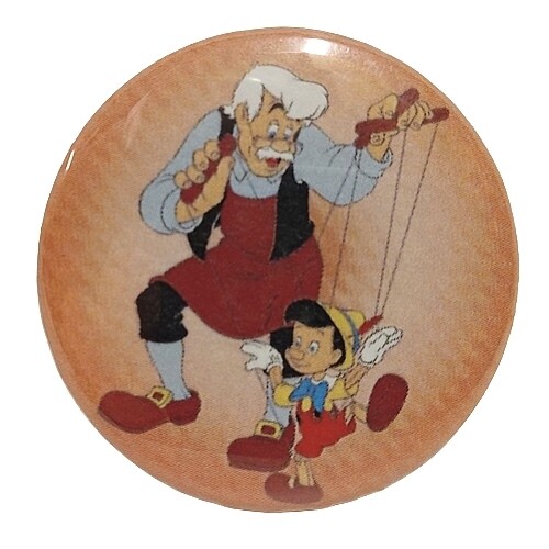 Pinocchio and Gepetto 1/2"D Pinback Button